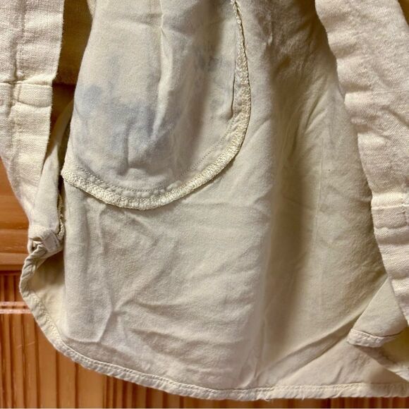 Abercrombie & Fitch Cream Linen Color Short Puff Sleeve Peasant Top Tunic XS - Picture 5 of 5